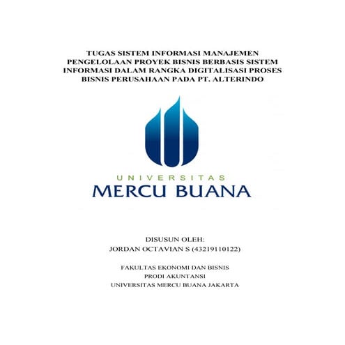 PENGELOLAAN PROYEK BISNIS BERBASIS SISTEM INFORMASI DALAM RANGKA DIGITALISASI...