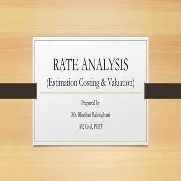 Rates Analysis For Calculating Material and Labour for building works | PPT