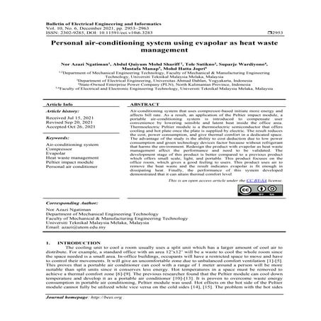 Personal air-conditioning system using evapolar as heat waste management