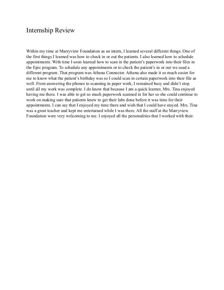 Internship Review