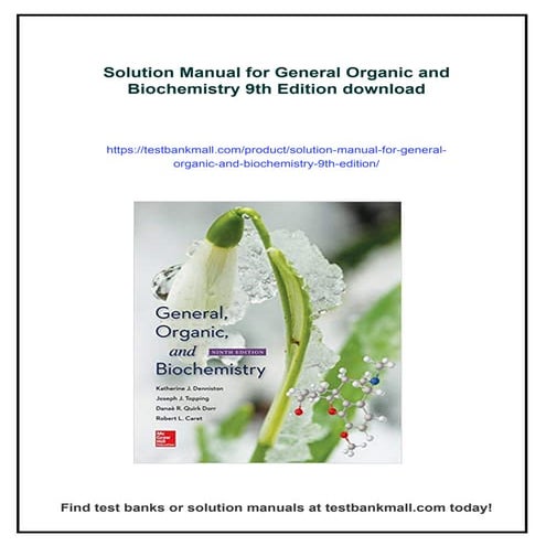 Solution Manual for General Organic and Biochemistry 9th Edition | PDF