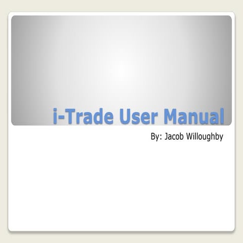 i-Trade User Manual