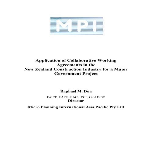 Application of Collaborative Working Agreements in the NZ Construction ...