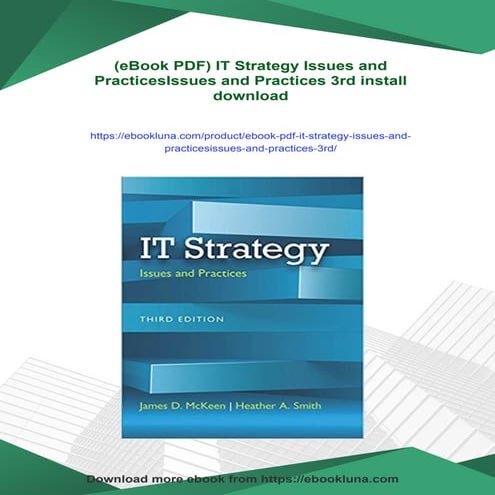 (eBook PDF) IT Strategy Issues and PracticesIssues and Practices 3rd