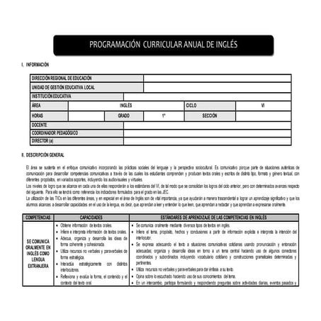 Examen De Inglés De Primero De Secundaria