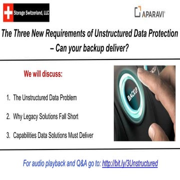 Webinar: The Three New Requirements of Unstructured Data Protection