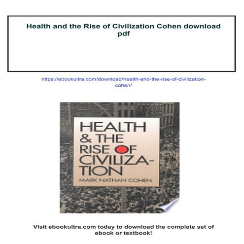 Health and the Rise of Civilization Cohen | PDF