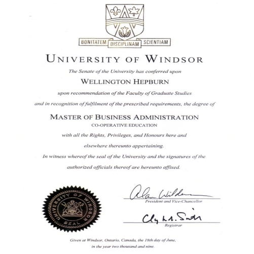MBA Diploma - Wellington Hepburn