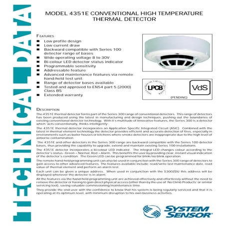 4351 e hightempthermaldetector