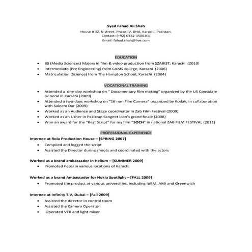 ALI SAJJAD RESUME Final | DOC