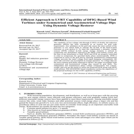 Efficient Approach to LVRT Capability of DFIG-Based Wind Turbines under Symme...