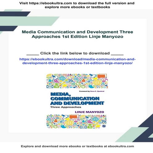 Media Communication and Development Three Approaches 1st Edition Linje Manyozo