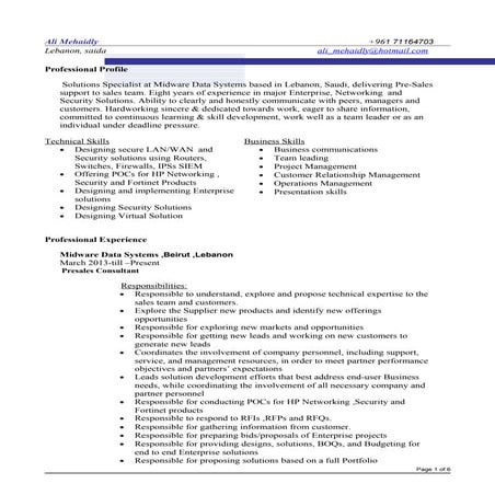 Ali Mehaidly's CV-2016