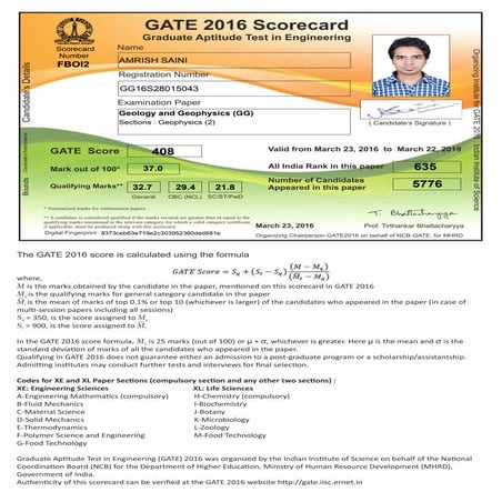 Gate2016 score | PDF