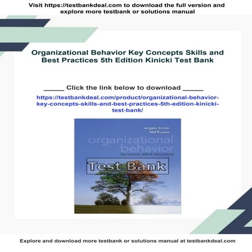 Organizational Behavior Key Concepts Skills and Best Practices 5th Edition Ki...