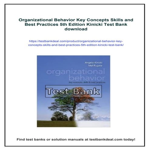 Organizational Behavior Key Concepts Skills and Best Practices 5th Edition Ki...