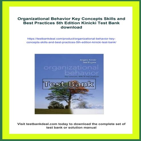 Organizational Behavior Key Concepts Skills and Best Practices 5th Edition Ki...