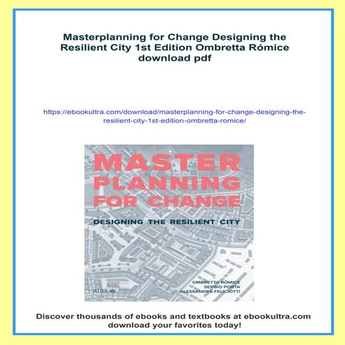 Masterplanning for Change Designing the Resilient City 1st Edition ...