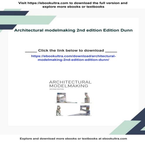 Architectural modelmaking 2nd edition Edition Dunn