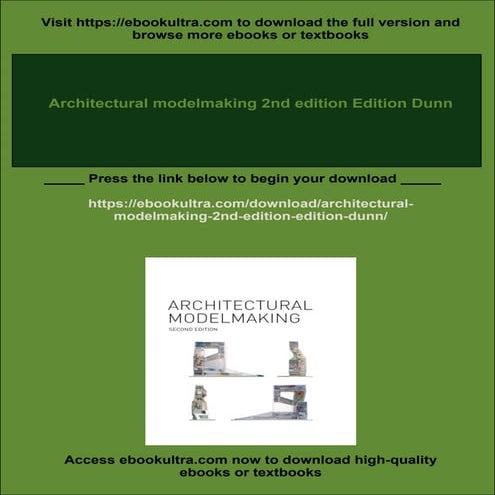 Architectural modelmaking 2nd edition Edition Dunn