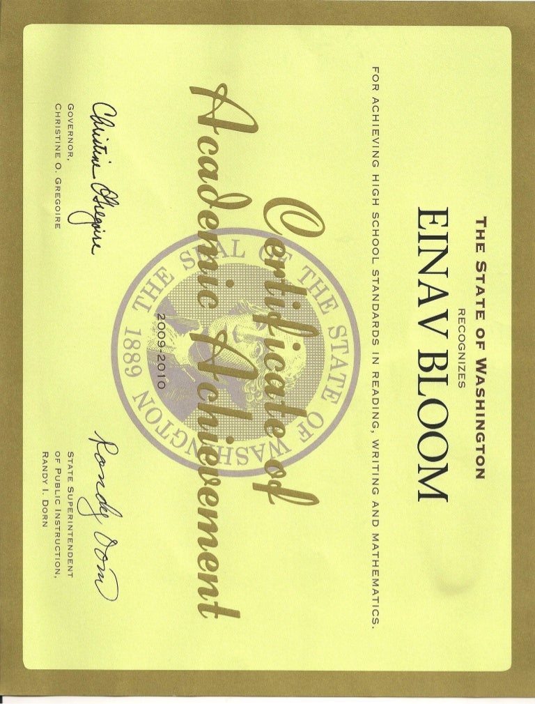 nhs academic achievement certificate