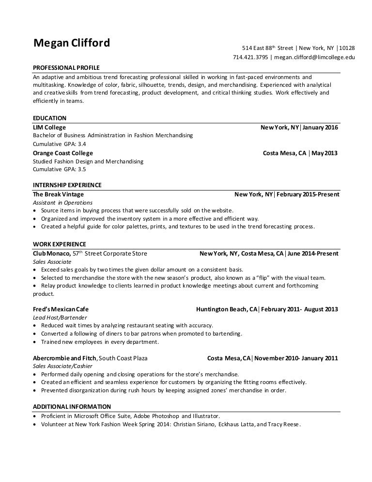 senior co megan resume new co op