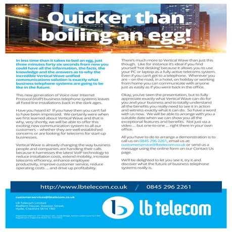 LB Telecom Three minutes forty six seconds | PDF