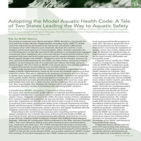 Adopting the Model Aquatic Health Code A Tale of Two States Leading the Way t...