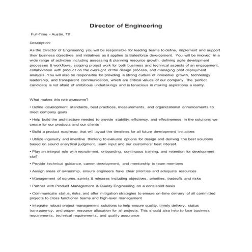 Director of Engineering