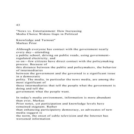 43News vs. Entertainment How Increasing Media Choice W.docx