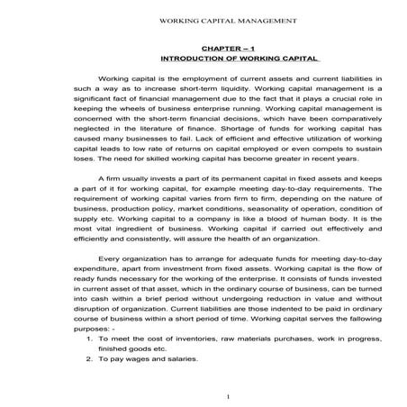 working capital management