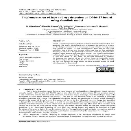 Implementation of face and eye detection on DM6437 board using simulink model