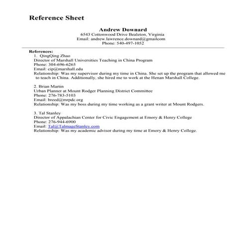 Andrew_Downard_Reference_Sheet