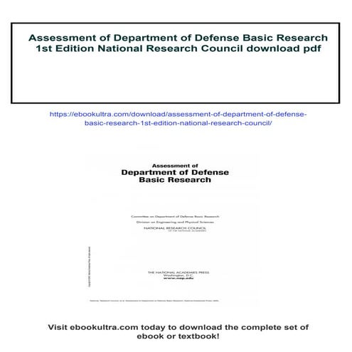 Assessment of Department of Defense Basic Research 1st Edition National ...