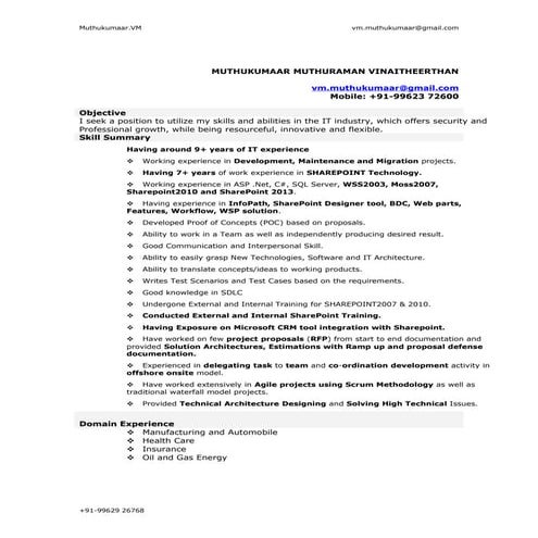 Muthukumaar_Resume | PDF