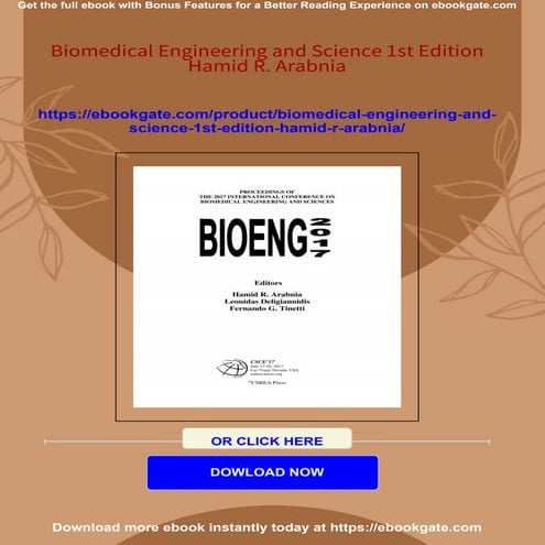 Biomedical Engineering and Science 1st Edition Hamid R. Arabnia | PDF