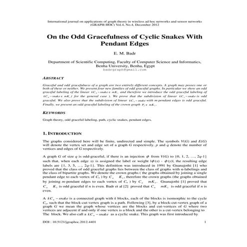 On the Odd Gracefulness of Cyclic Snakes With Pendant Edges