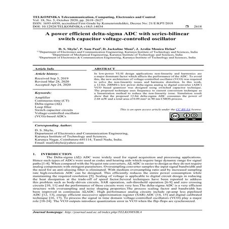 A power efficient delta-sigma ADC with series-bilinear switch capacitor volta...