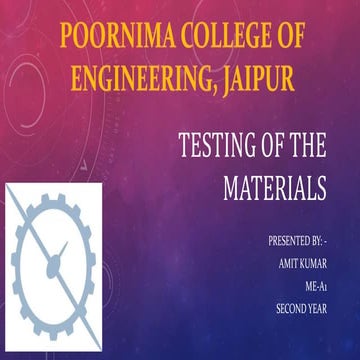 TESTING OF THE MATERIALS