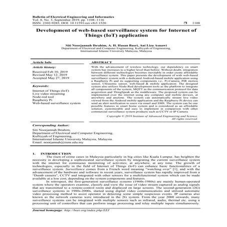 Development of web-based surveillance system for Internet of Things (IoT) app...