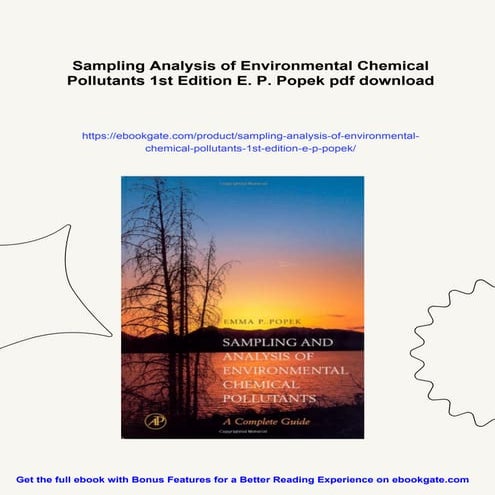 Sampling Analysis of Environmental Chemical Pollutants 1st Edition E. P. Popek