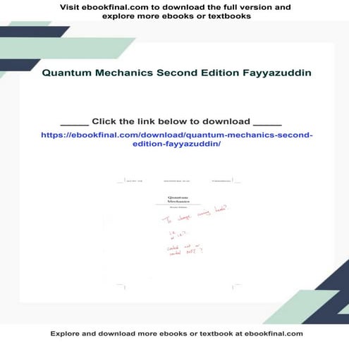 Quantum Mechanics Second Edition Fayyazuddin | PDF