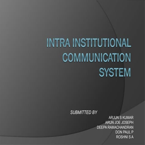 Intra Institutional Communication System | PDF
