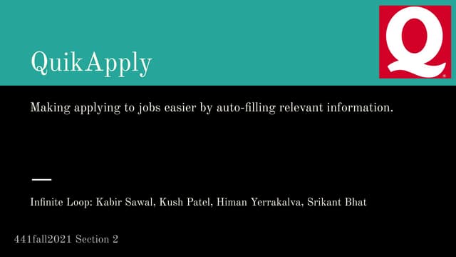 441fall2021section2 QuikApply Preso #1