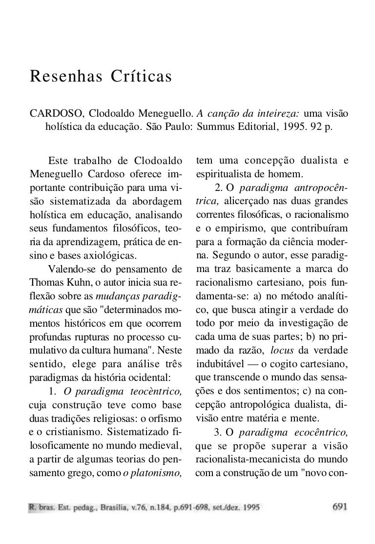 Qual é A Finalidade Da Resenha Apresentada