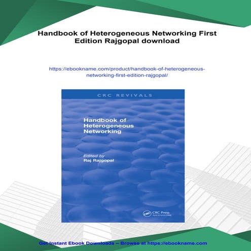 Handbook of Heterogeneous Networking First Edition Rajgopal