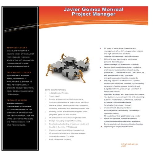 Javier Gomez -Project Manager- Cover Letter