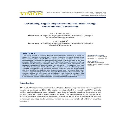 Developing English Supplementary Materials through Instructional Conversations