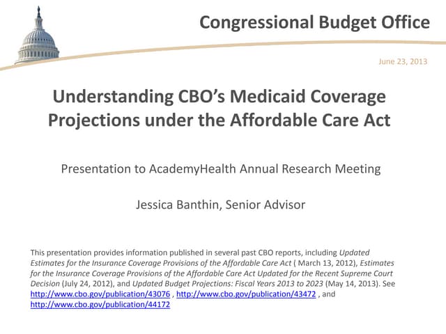 Understanding CBO’s Medicaid Covera...