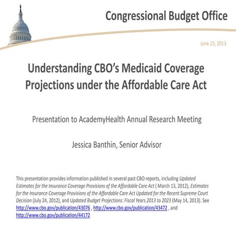 Understanding CBO’s Medicaid Coverage Projections under the Affordable Care Act